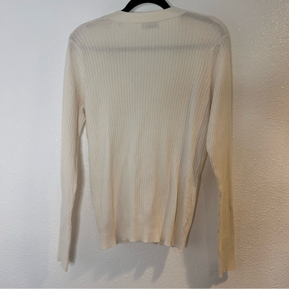 Great Northwest Clothing Company Ivory Ribbed Cardigan Size Large - Picture 3 of 6